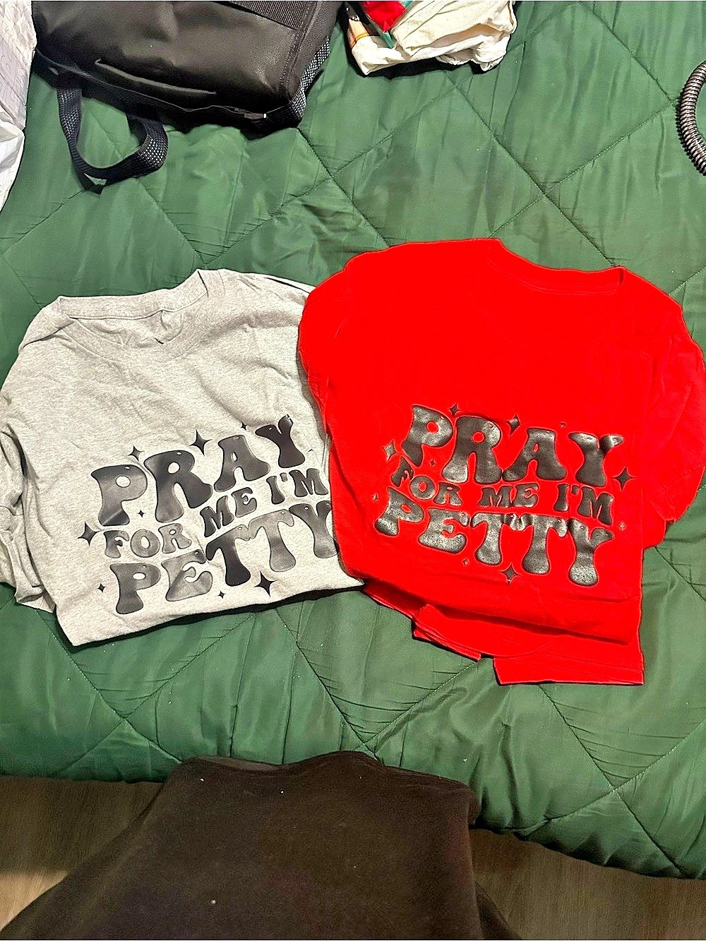 Graphic Tees in Red & Gray